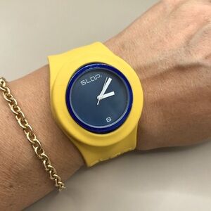 SLAPWATCH Yellow & Blue Wrist Watch